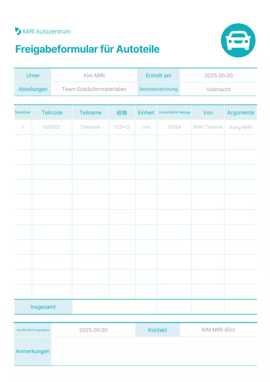 Sky Blue Clean Management-Dokument