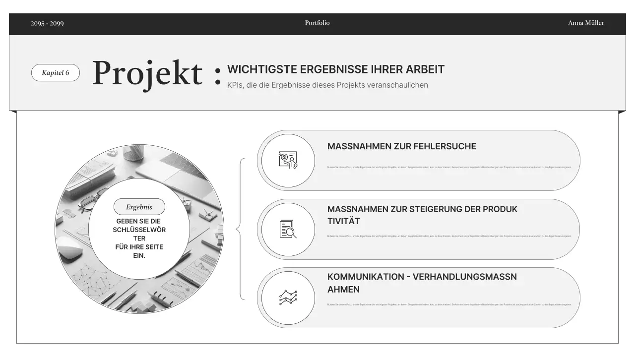 Schwarz-Weiß-Minimalportfolio-Informationslieferung