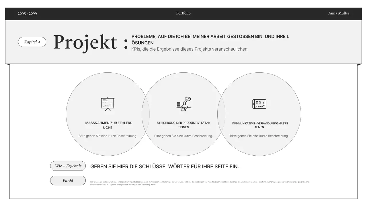 Schwarz-Weiß-Minimalportfolio-Informationslieferung