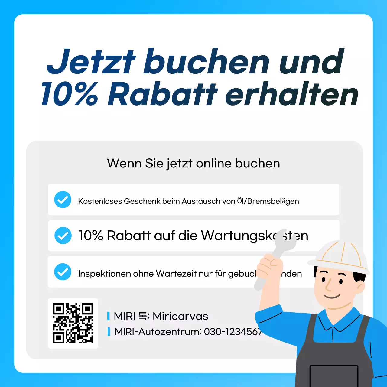 Himmelblaue moderne Autopflegeanzeige