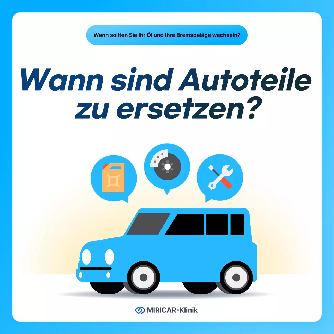 Himmelblaue moderne Autopflegeanzeige