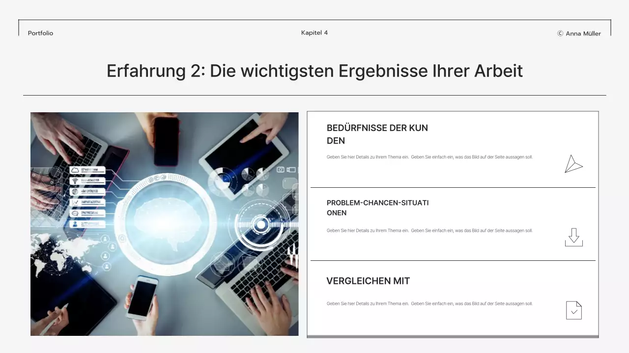 Graues modernes Portfolio-Briefpapier