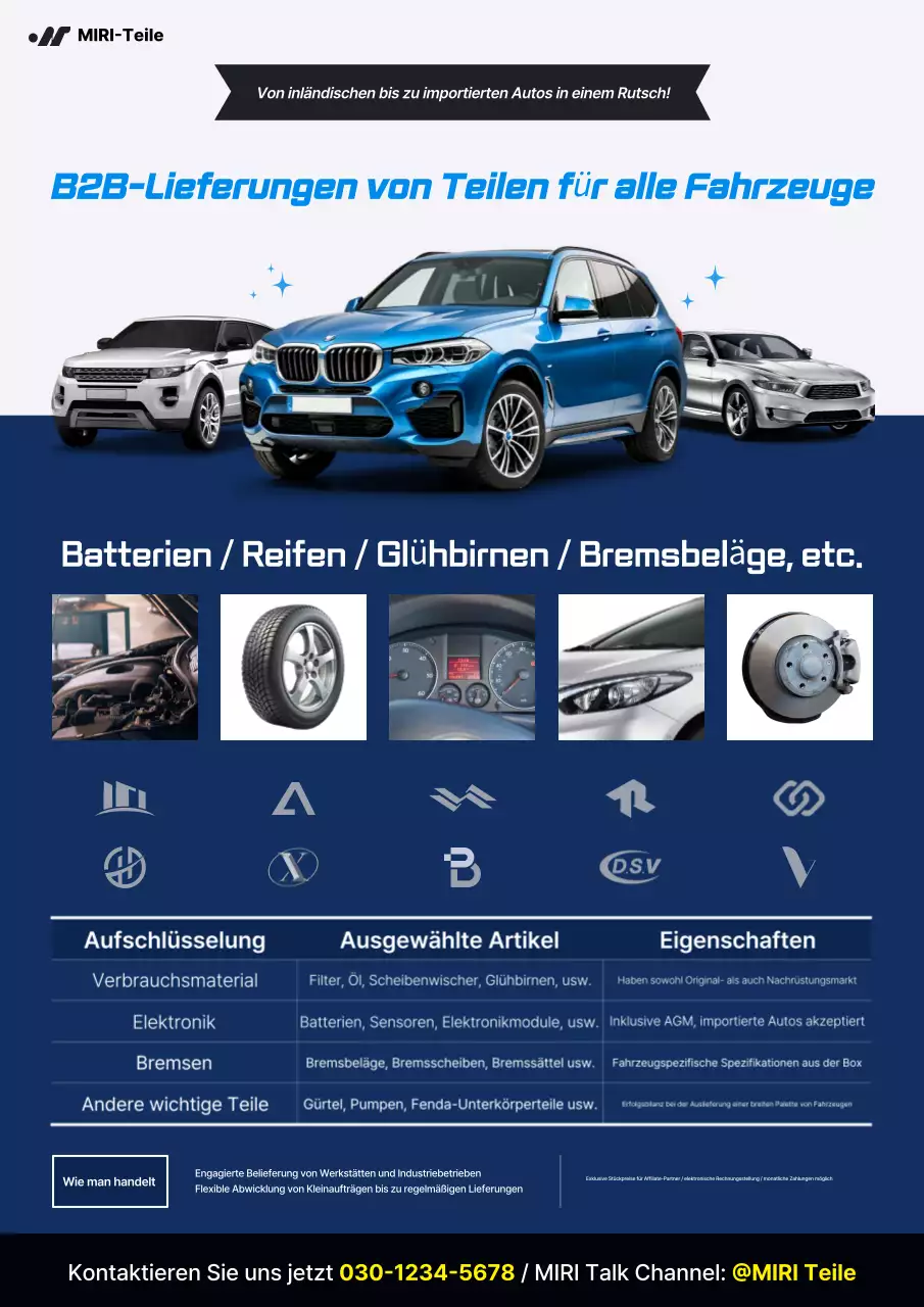 Blaue moderne Autowerbung