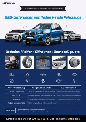 Blaue moderne Autowerbung