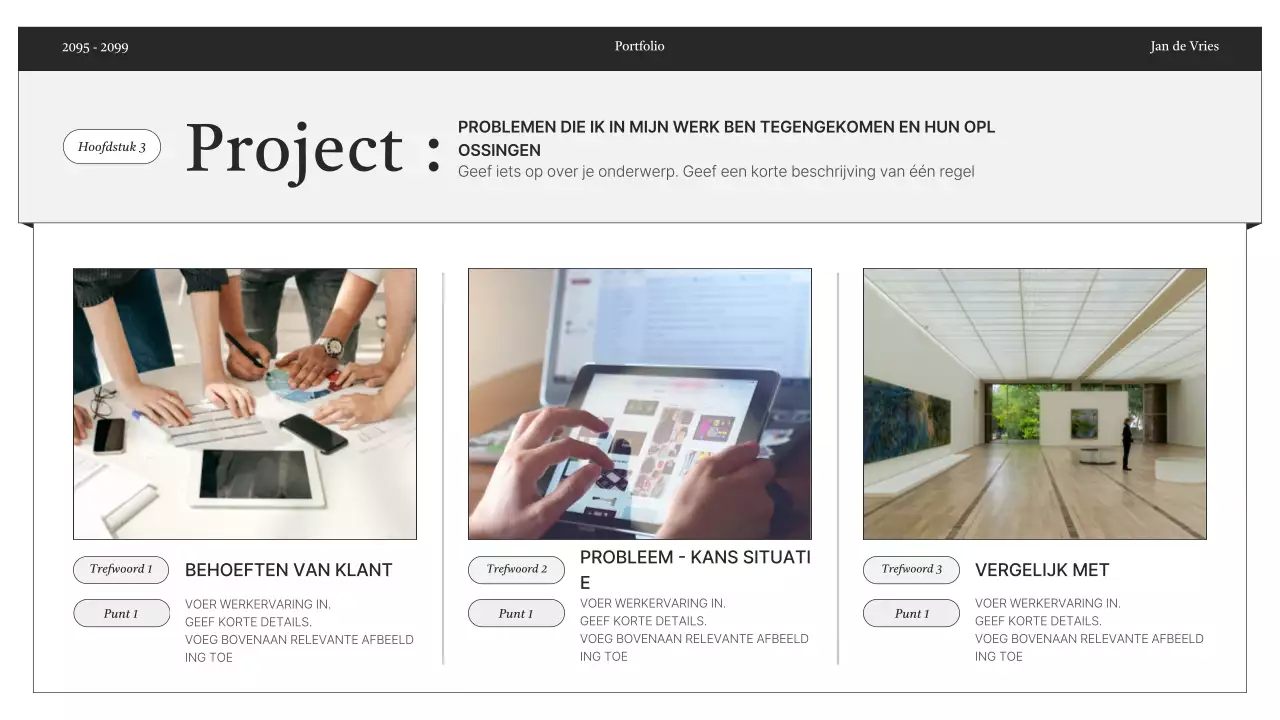 Zwart-wit minimale portfolio-informatielevering