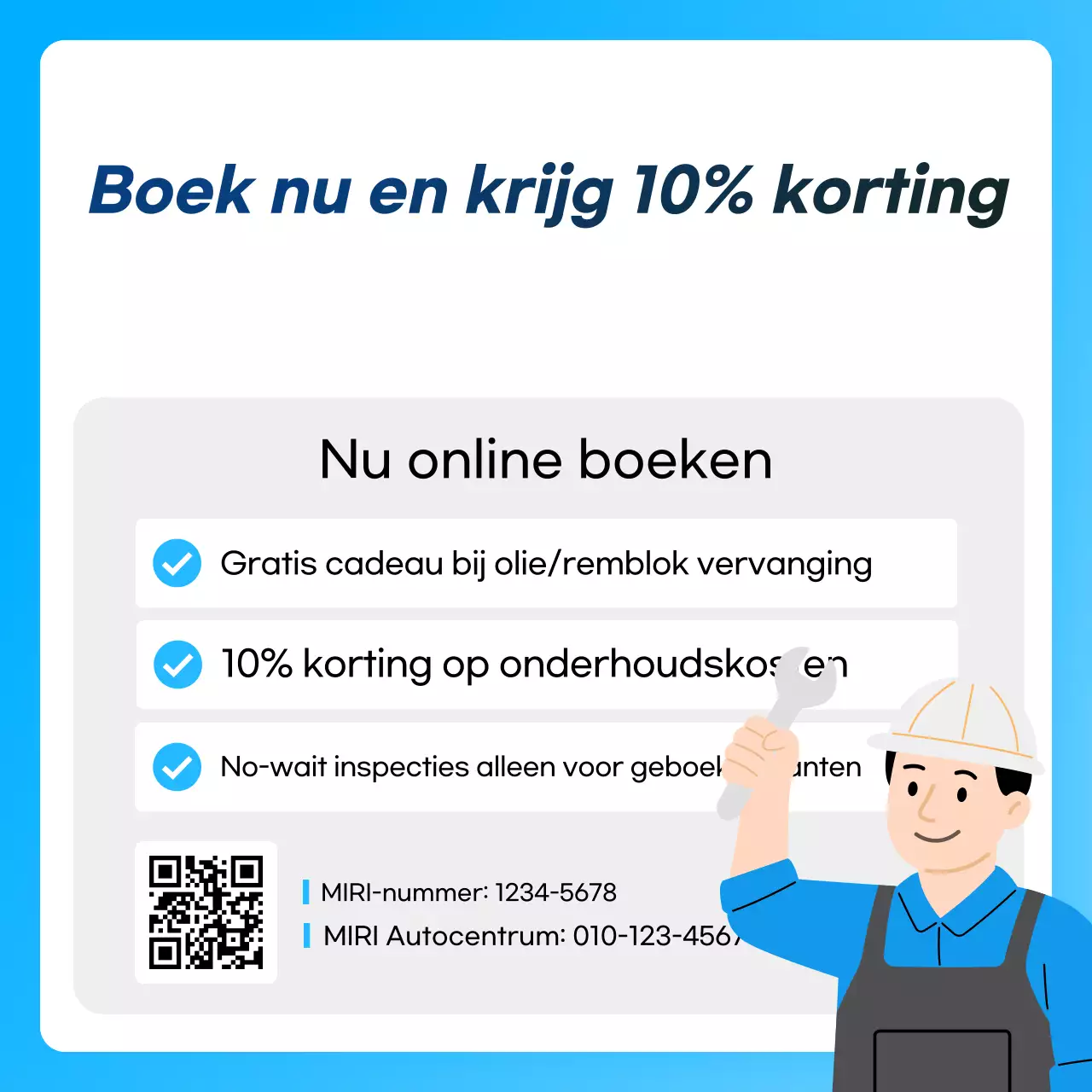 Advertentie voor moderne autoverzorging in hemelsblauw