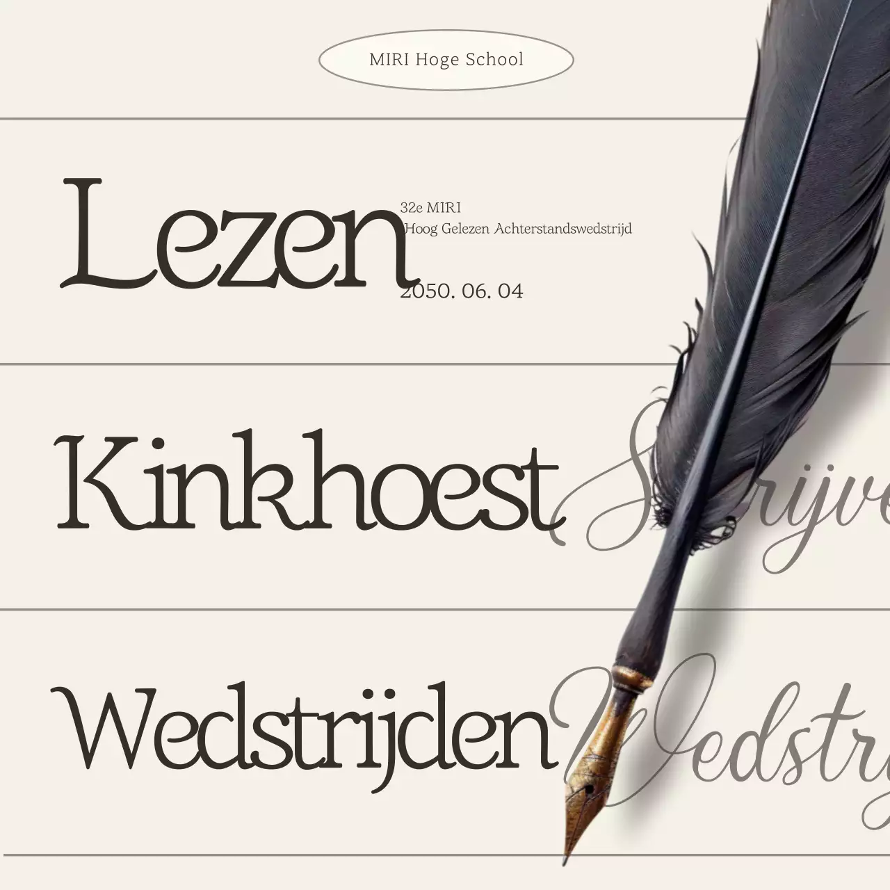 Beige Klassieke Leeswedstrijd