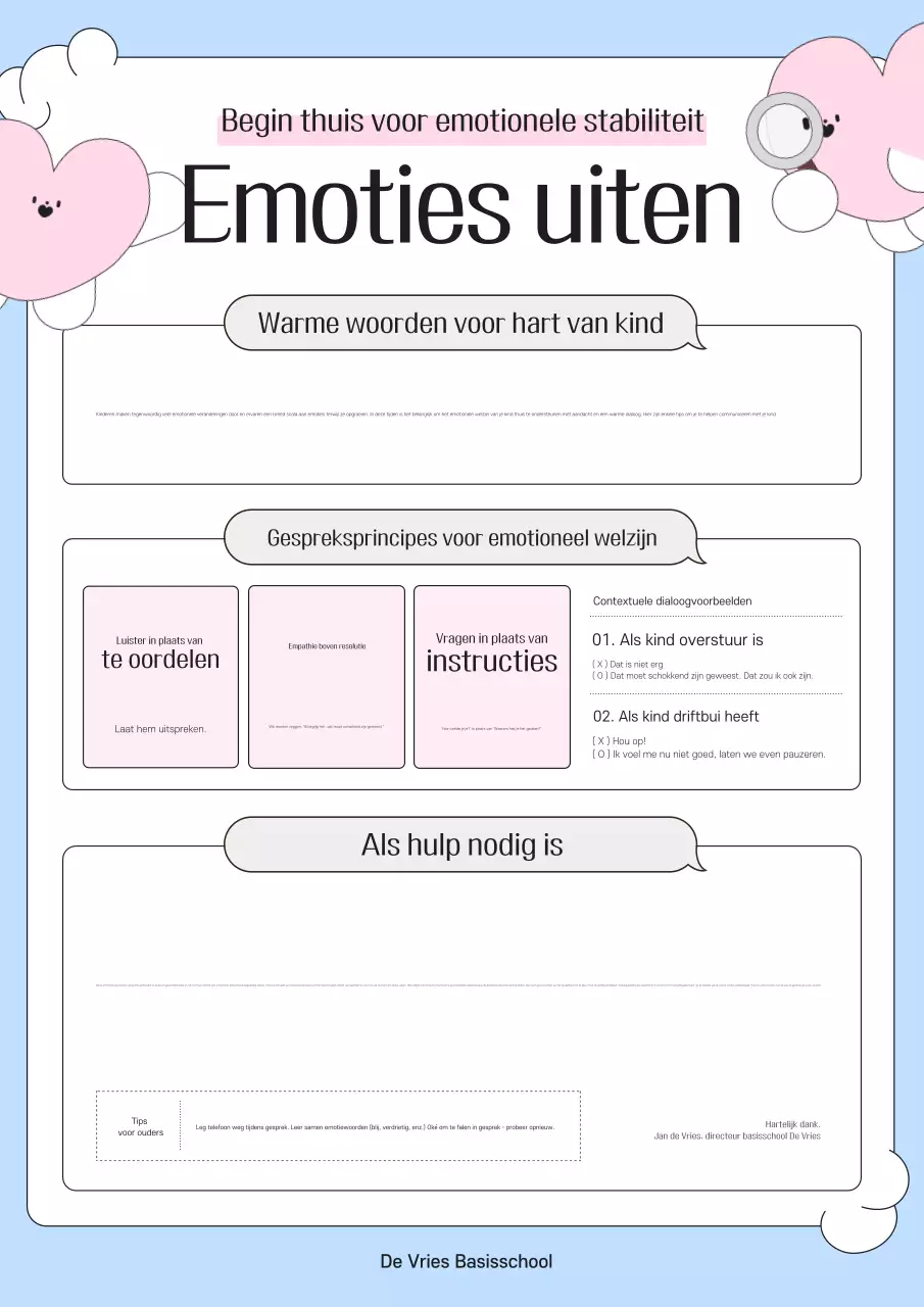 Hemelsblauwe, schone educatieve materialengids