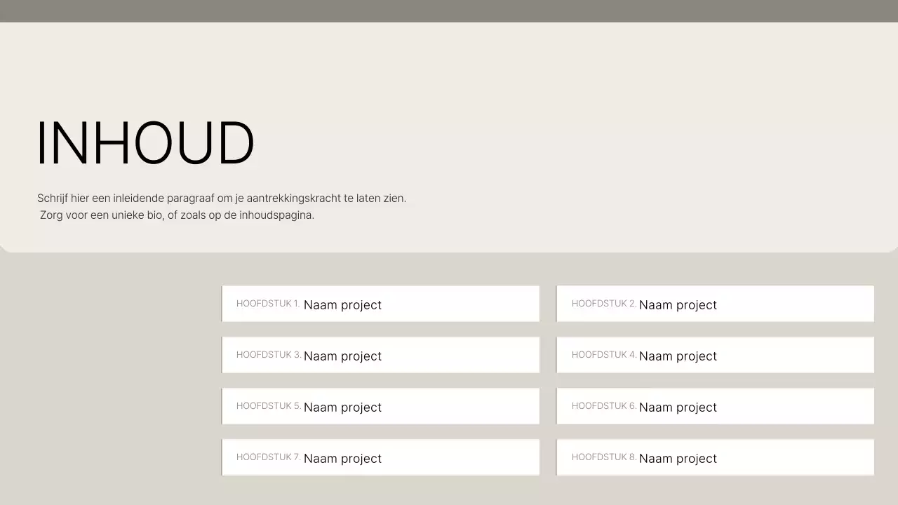 Introductie van Beige Clean Portfolio