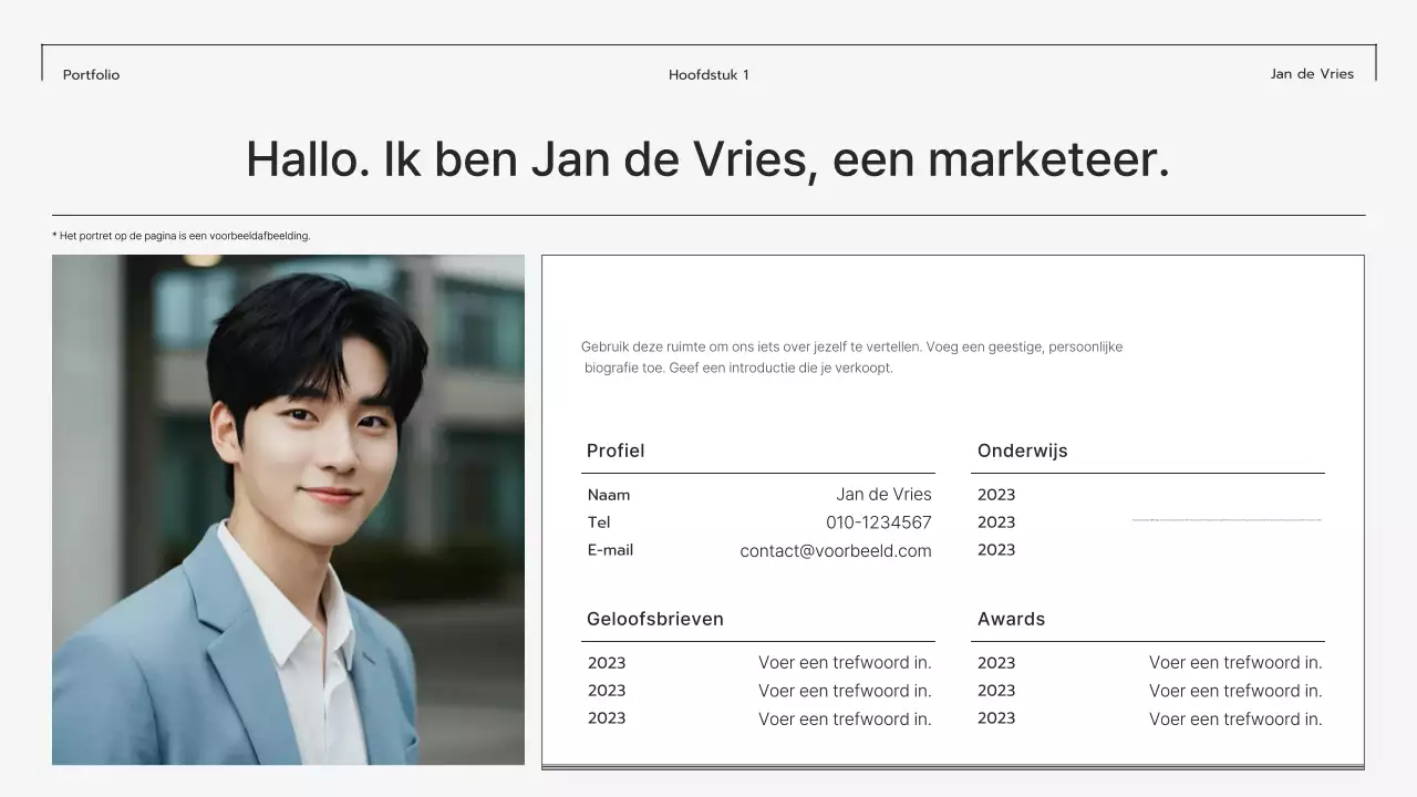 Grijze moderne portfolio-stationery