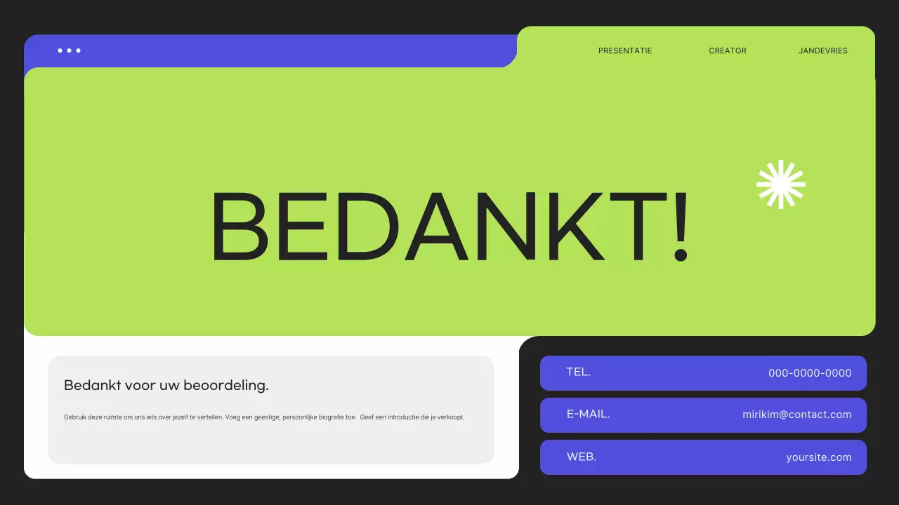 Groene moderne portfolio-briefpapier