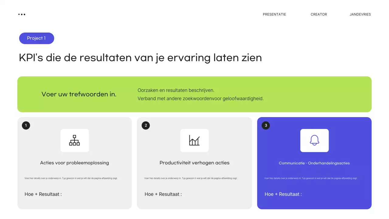 Groene moderne portfolio-briefpapier