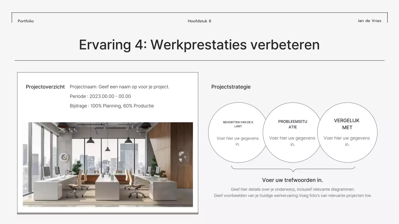 Grijze moderne portfolio-stationery