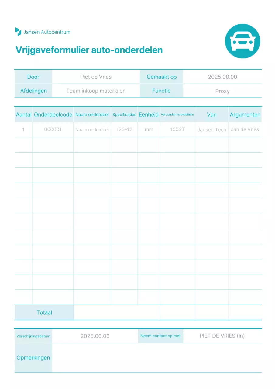 Hemelsblauw schoon beheerdocument
