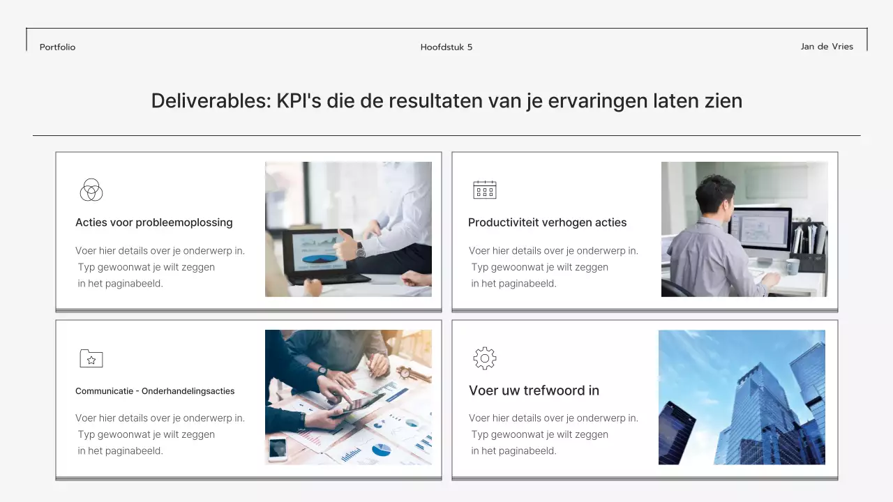 Grijze moderne portfolio-stationery