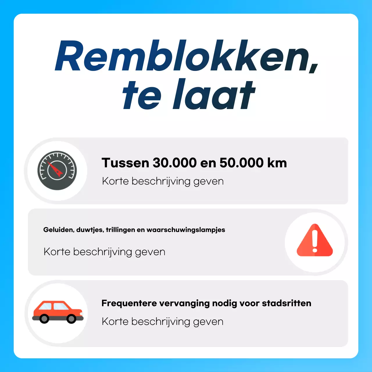 Advertentie voor moderne autoverzorging in hemelsblauw