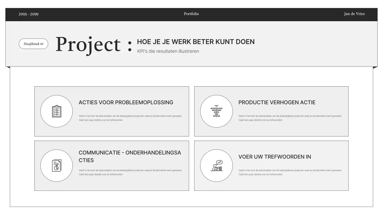 Zwart-wit minimale portfolio-informatielevering