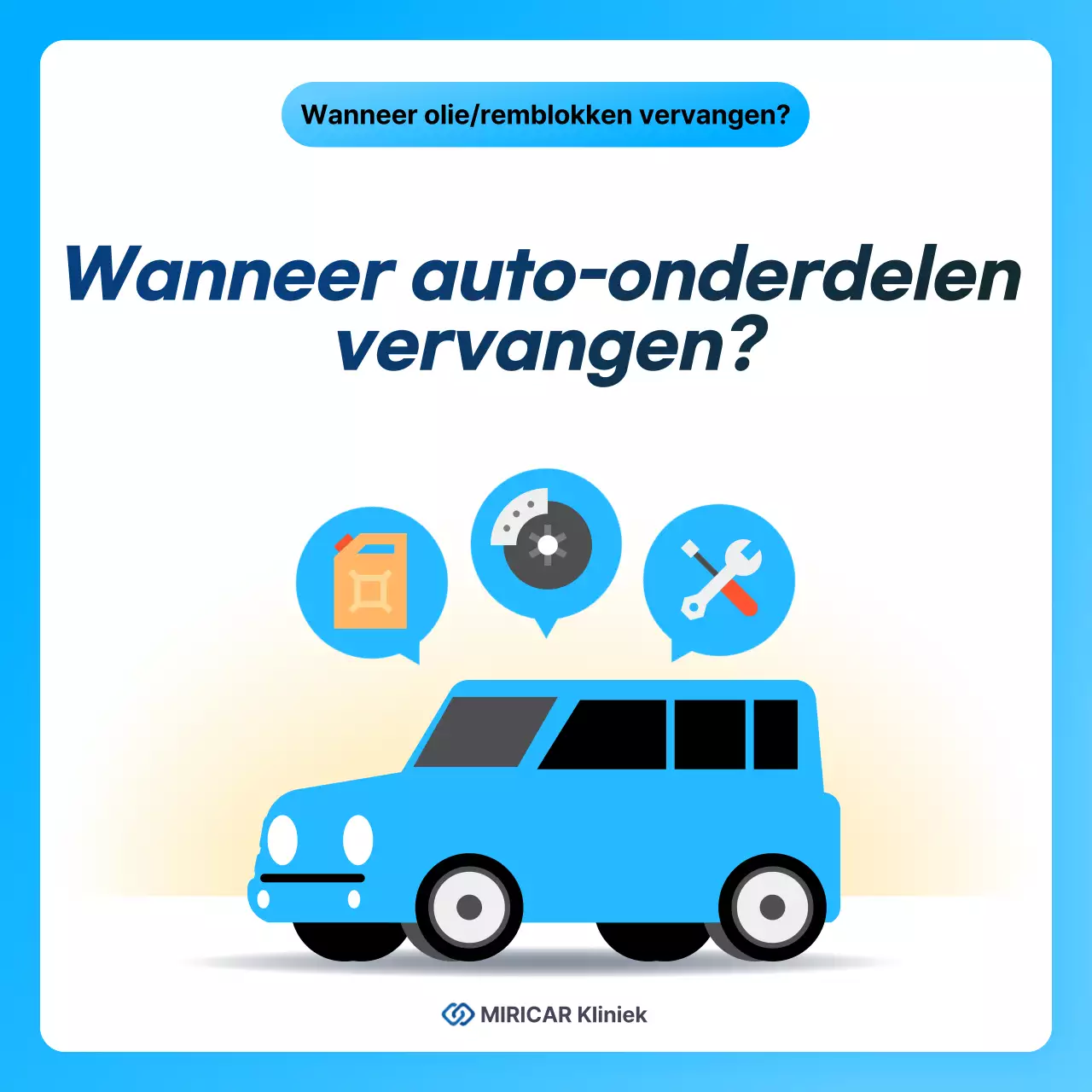 Advertentie voor moderne autoverzorging in hemelsblauw