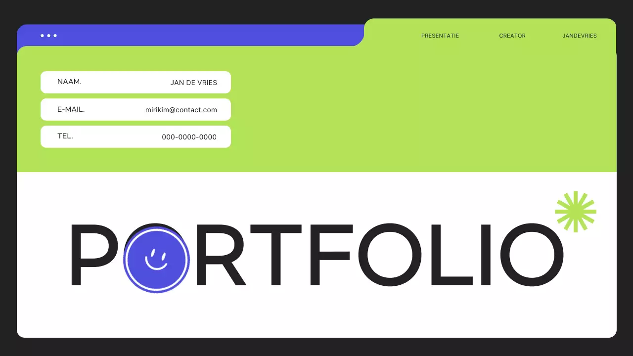 Groene moderne portfolio-briefpapier