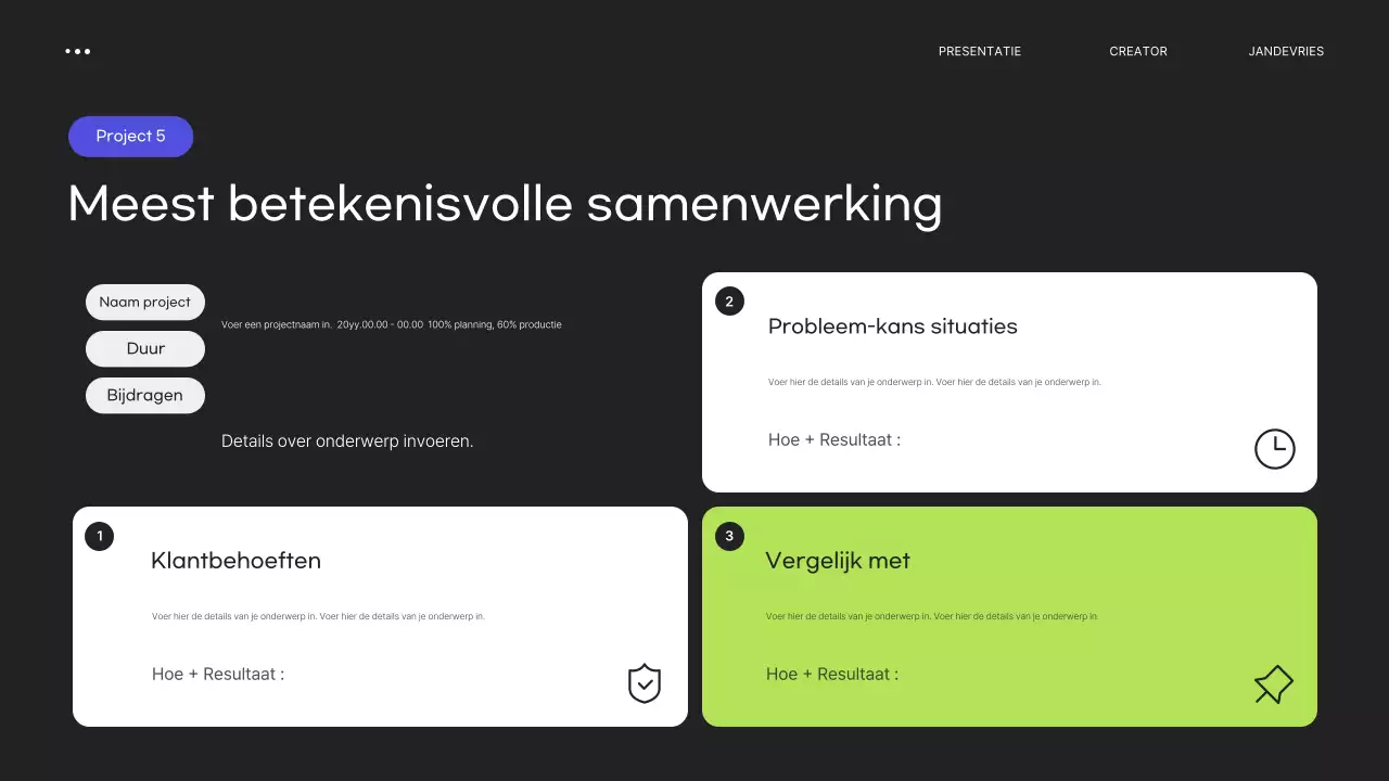 Groene moderne portfolio-briefpapier