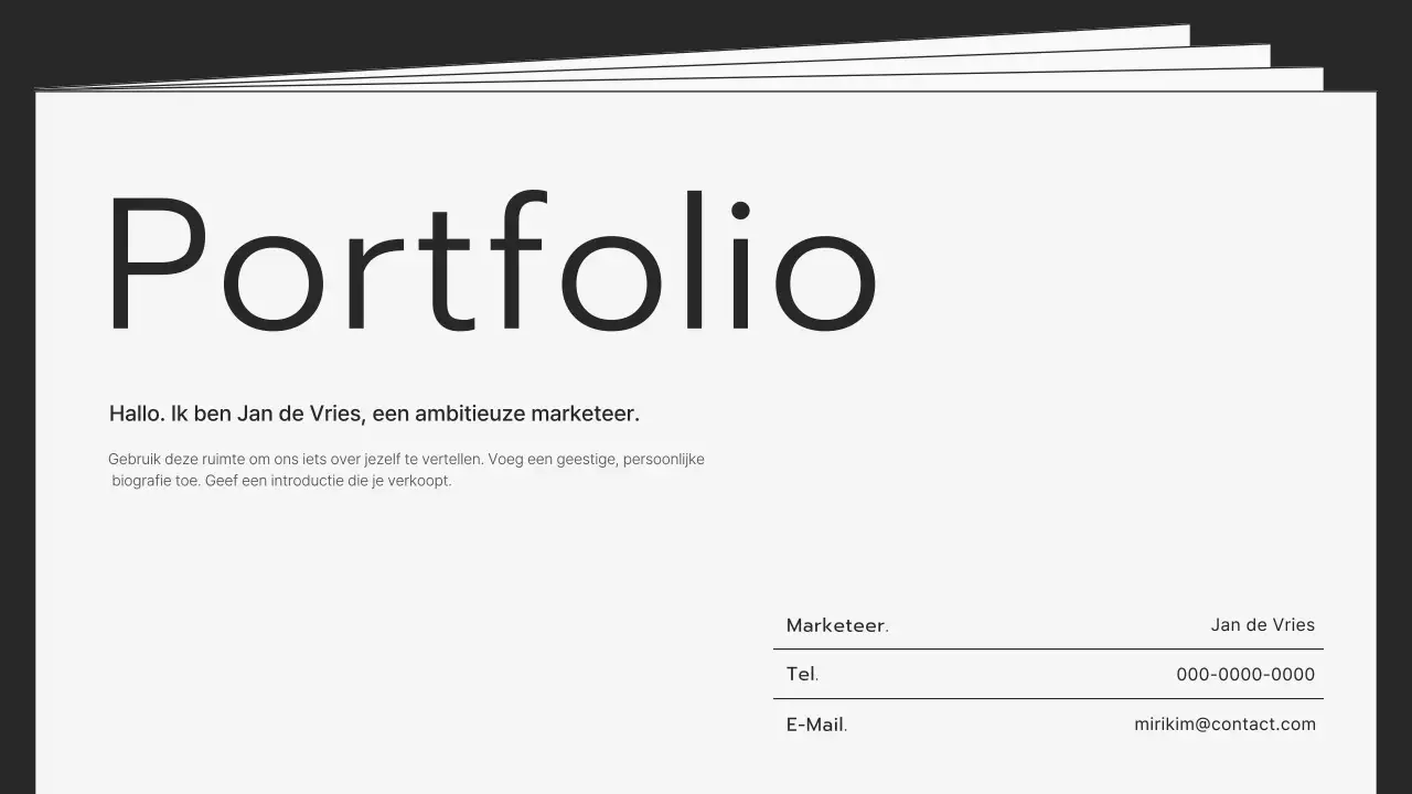 Grijze moderne portfolio-stationery