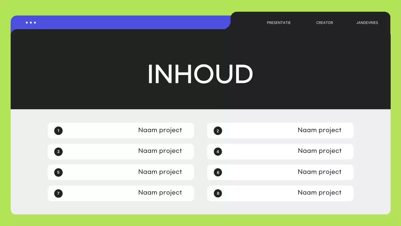 Groene moderne portfolio-briefpapier