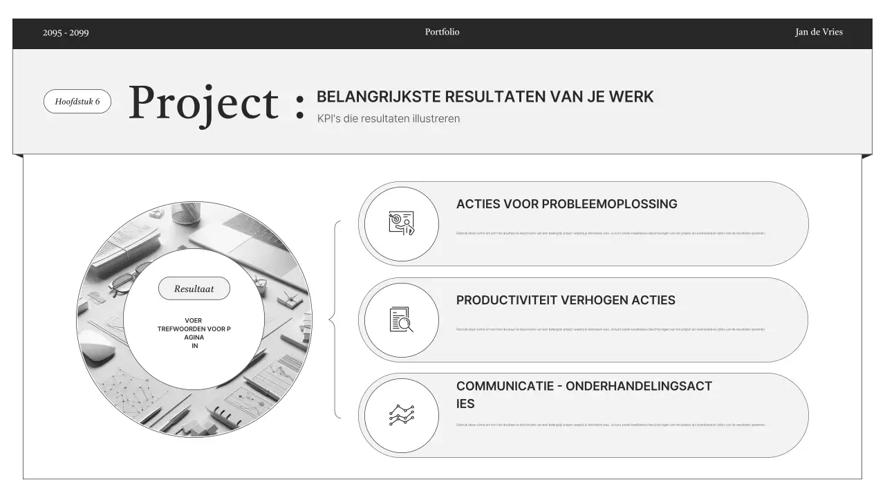 Zwart-wit minimale portfolio-informatielevering