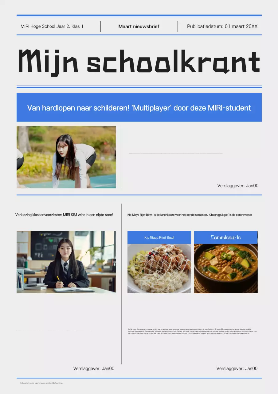 Grijze Eenvoudige Schoolkrant