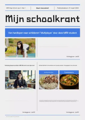 Grijze Eenvoudige Schoolkrant