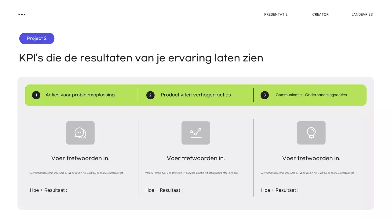 Groene moderne portfolio-briefpapier