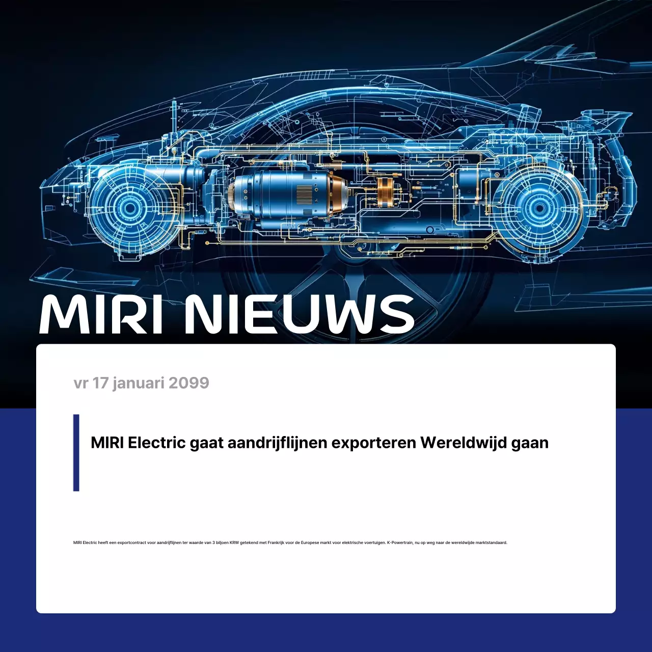 Blue Cyber Electric Car Nieuws