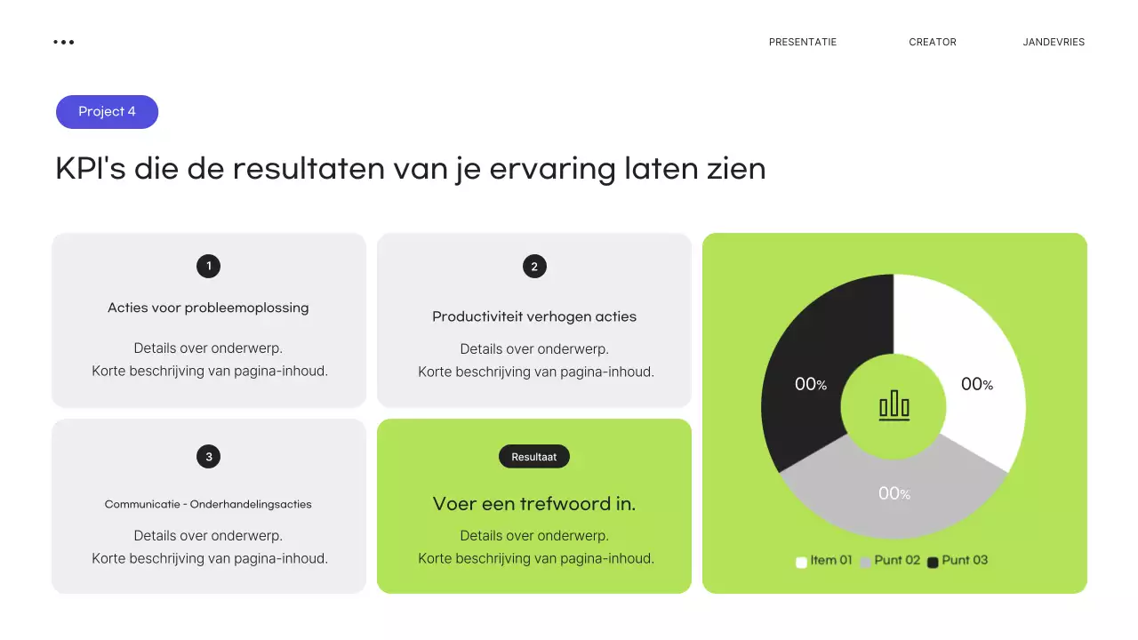 Groene moderne portfolio-briefpapier