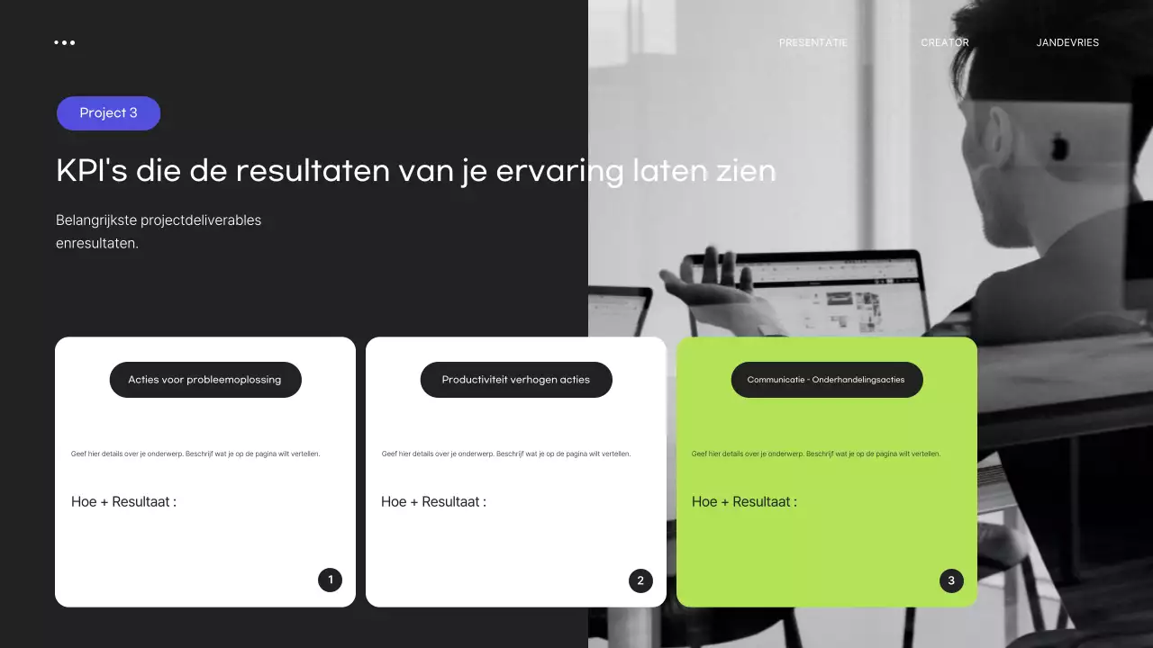 Groene moderne portfolio-briefpapier