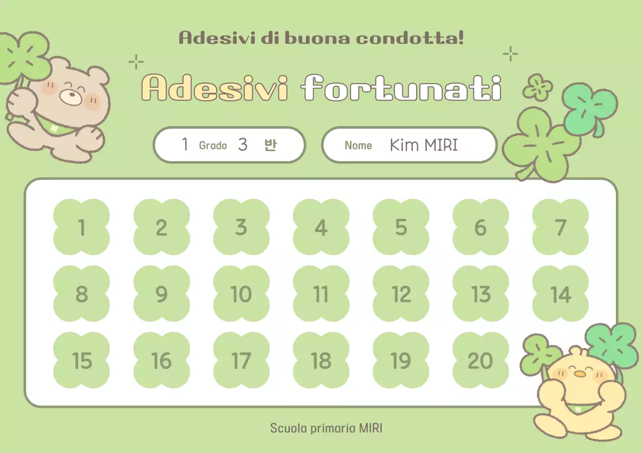 Adesivo di lode per il bambino verde