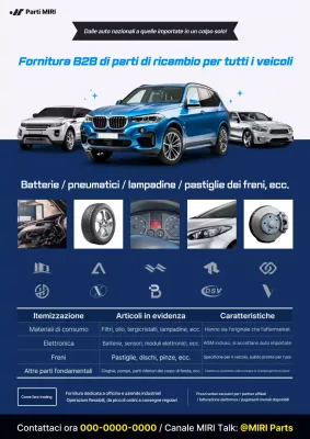 Pubblicità di auto moderna blu