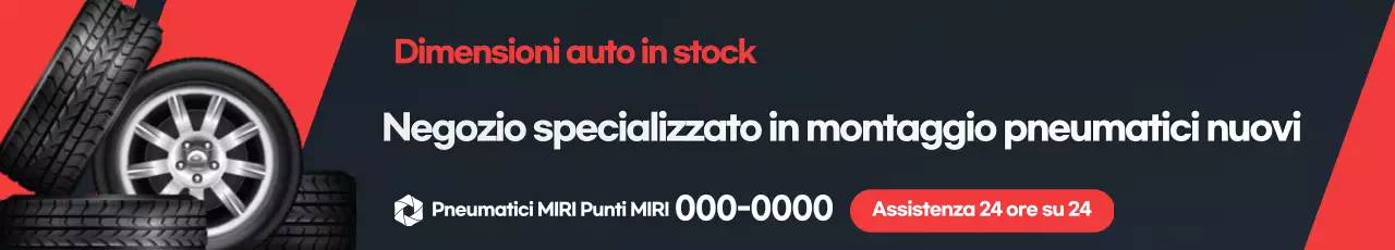 Pubblicità di pneumatici moderni rossi