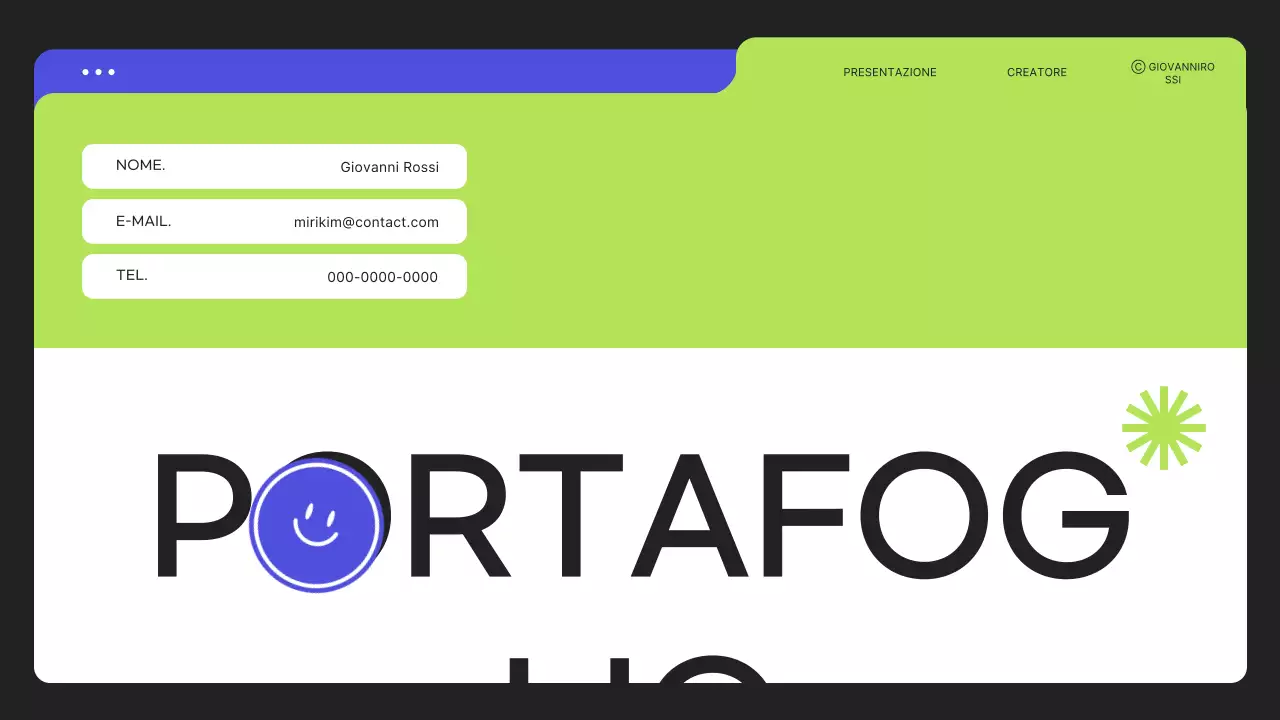 Cancelleria moderna e verde per portfolio