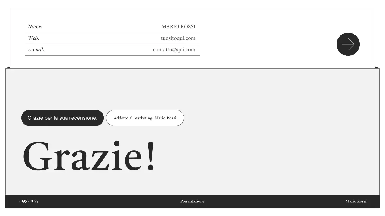 Consegna di informazioni minime del portfolio in bianco e nero
