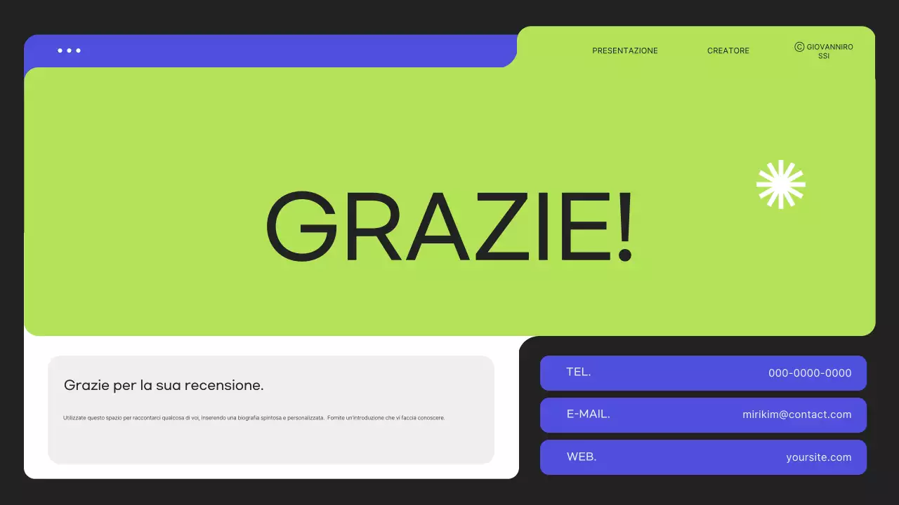 Cancelleria moderna e verde per portfolio