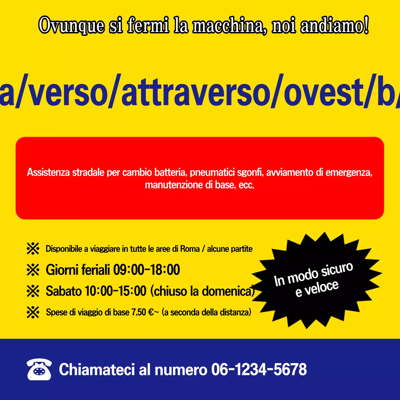 Pubblicità di base gialla per la manutenzione del veicolo