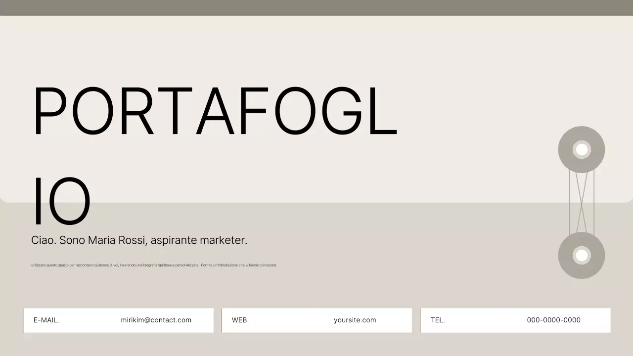 Presentazione del portfolio Beige Clean