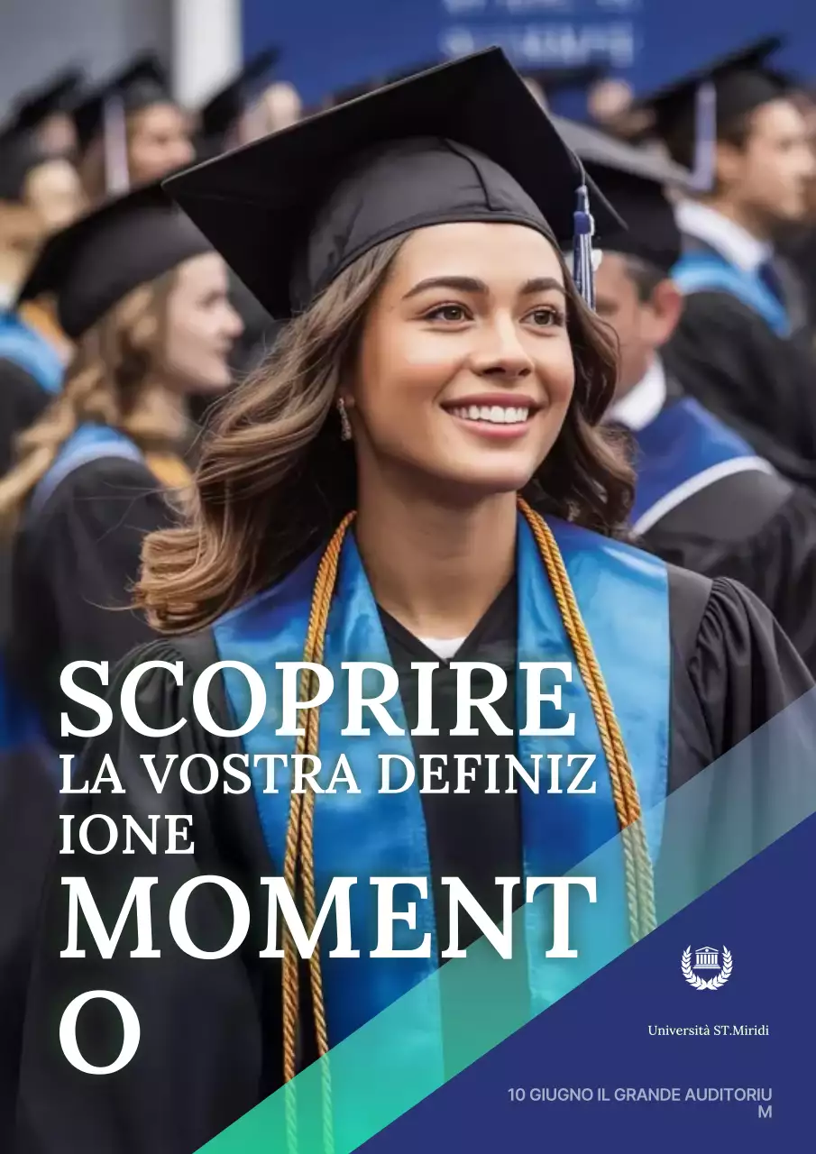 Invito alla cerimonia di laurea moderna blu