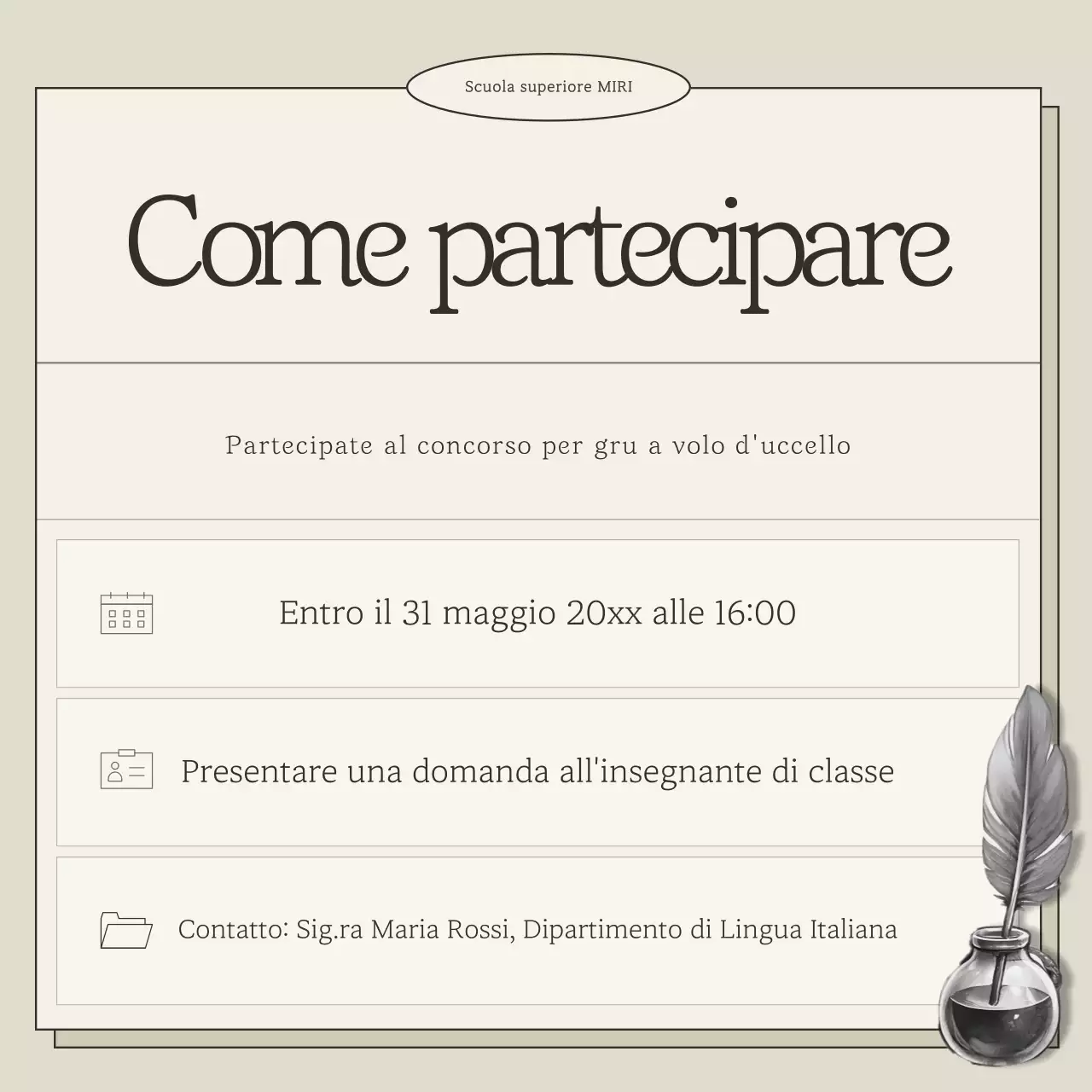Concorso di lettura Beige Classic