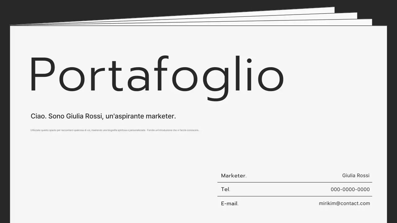 Cancelleria moderna grigia per portfolio