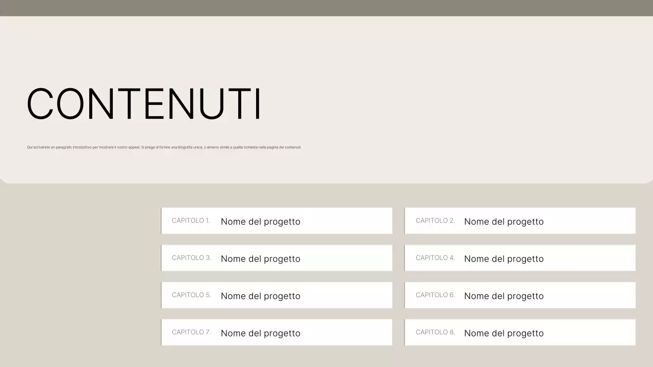 Presentazione del portfolio Beige Clean