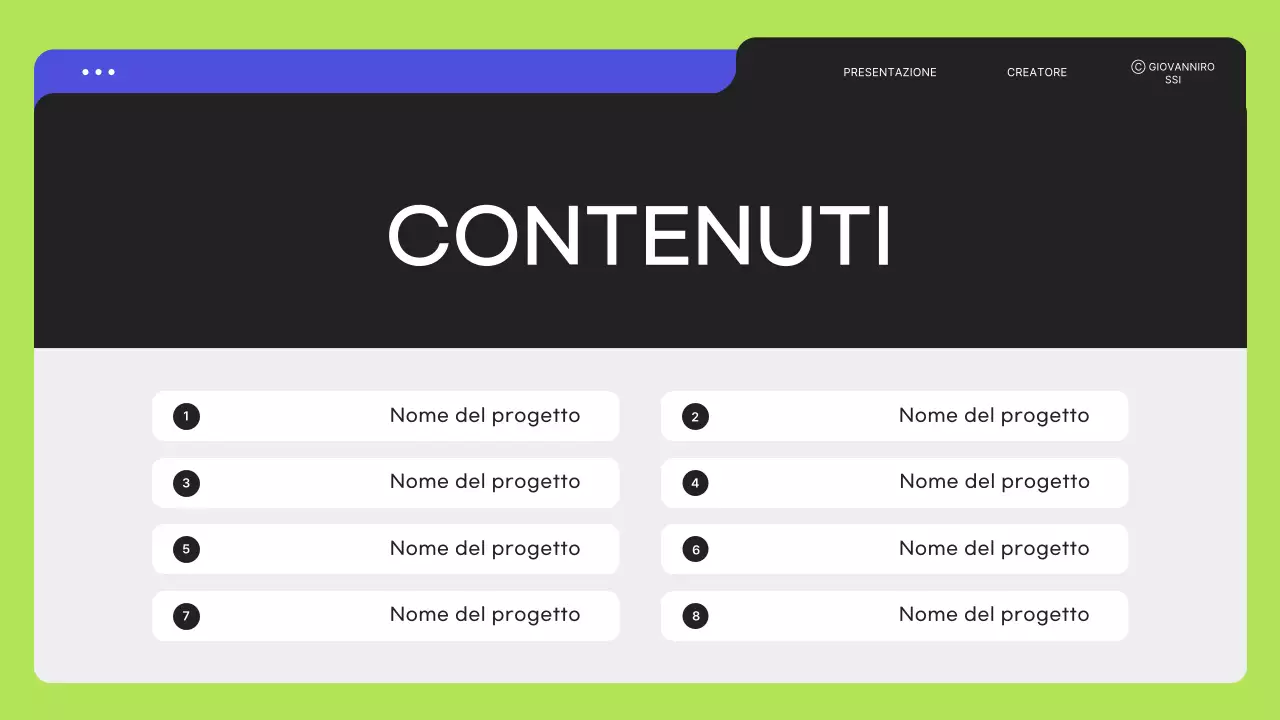 Cancelleria moderna e verde per portfolio