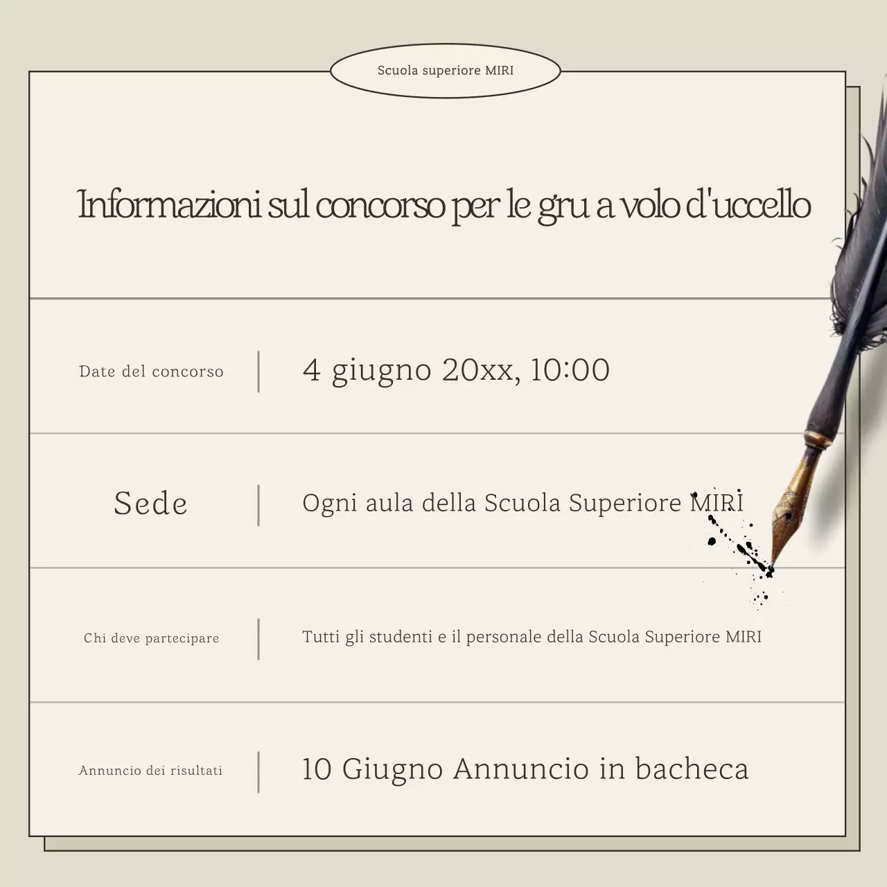 Concorso di lettura Beige Classic