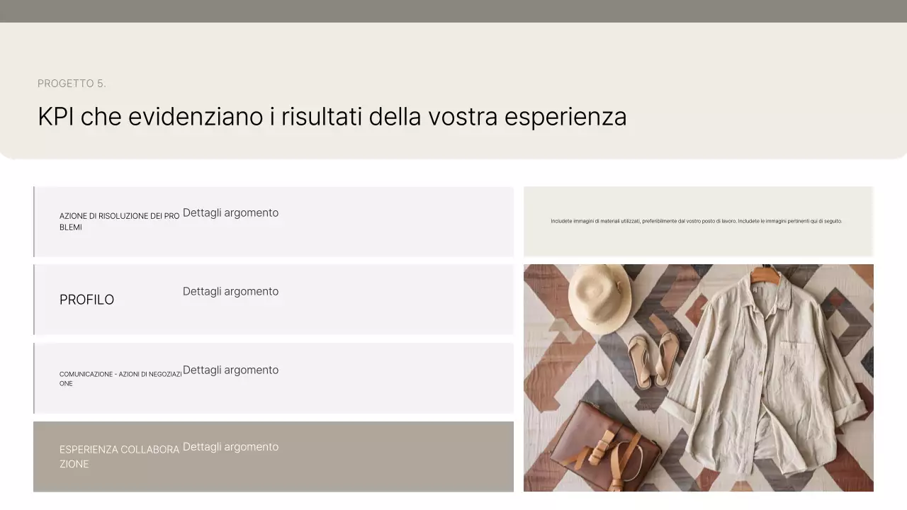 Presentazione del portfolio Beige Clean