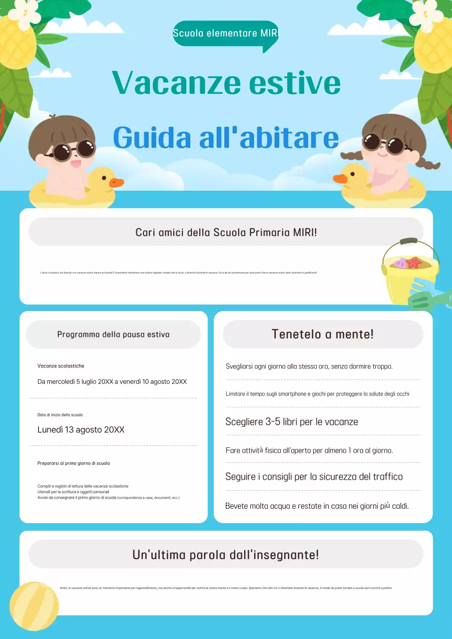 Guida alle vacanze estive di Sky Blue Baby