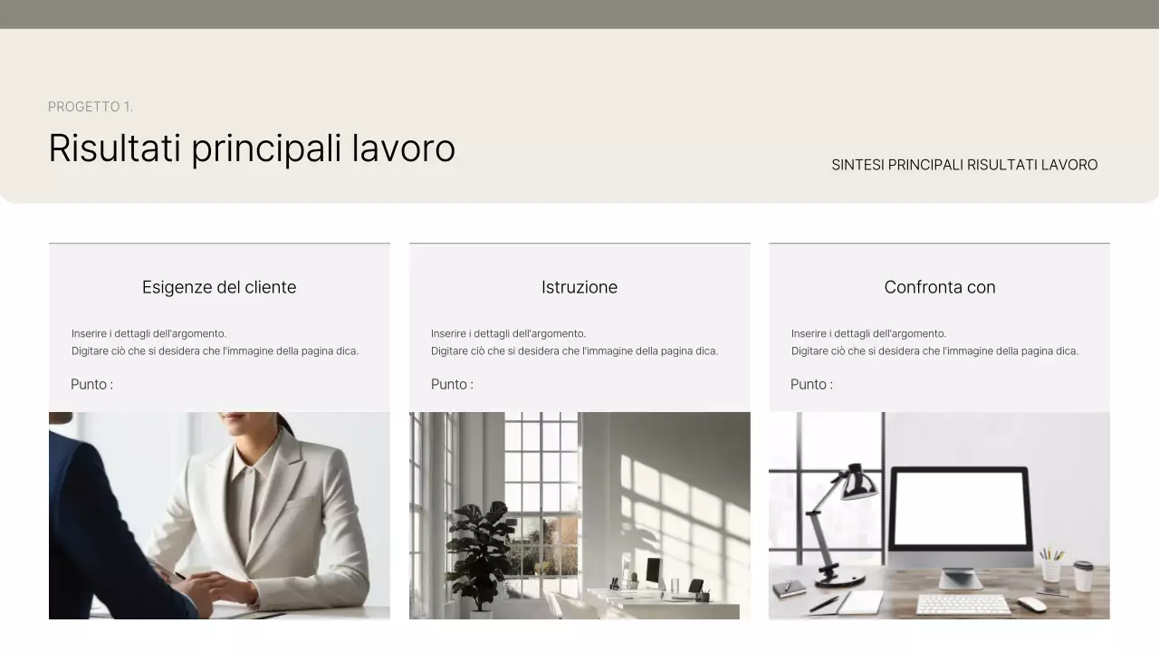 Presentazione del portfolio Beige Clean